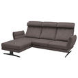 ECKSOFA  in Flachgewebe Greige  176-217/279-327 cm  - Greige/Schwarz, Design, Textil/Metall (176-217/279-327cm) - Dieter Knoll
