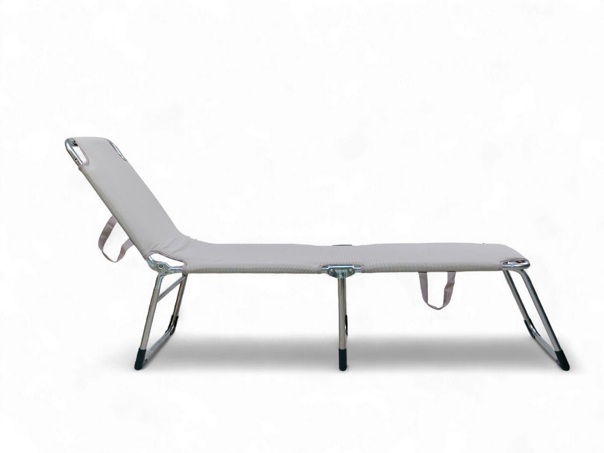 DREIBEINLIEGE 60/38/190 cm  - Silberfarben/Beigebraun, KONVENTIONELL, Textil/Metall (60/38/190cm)