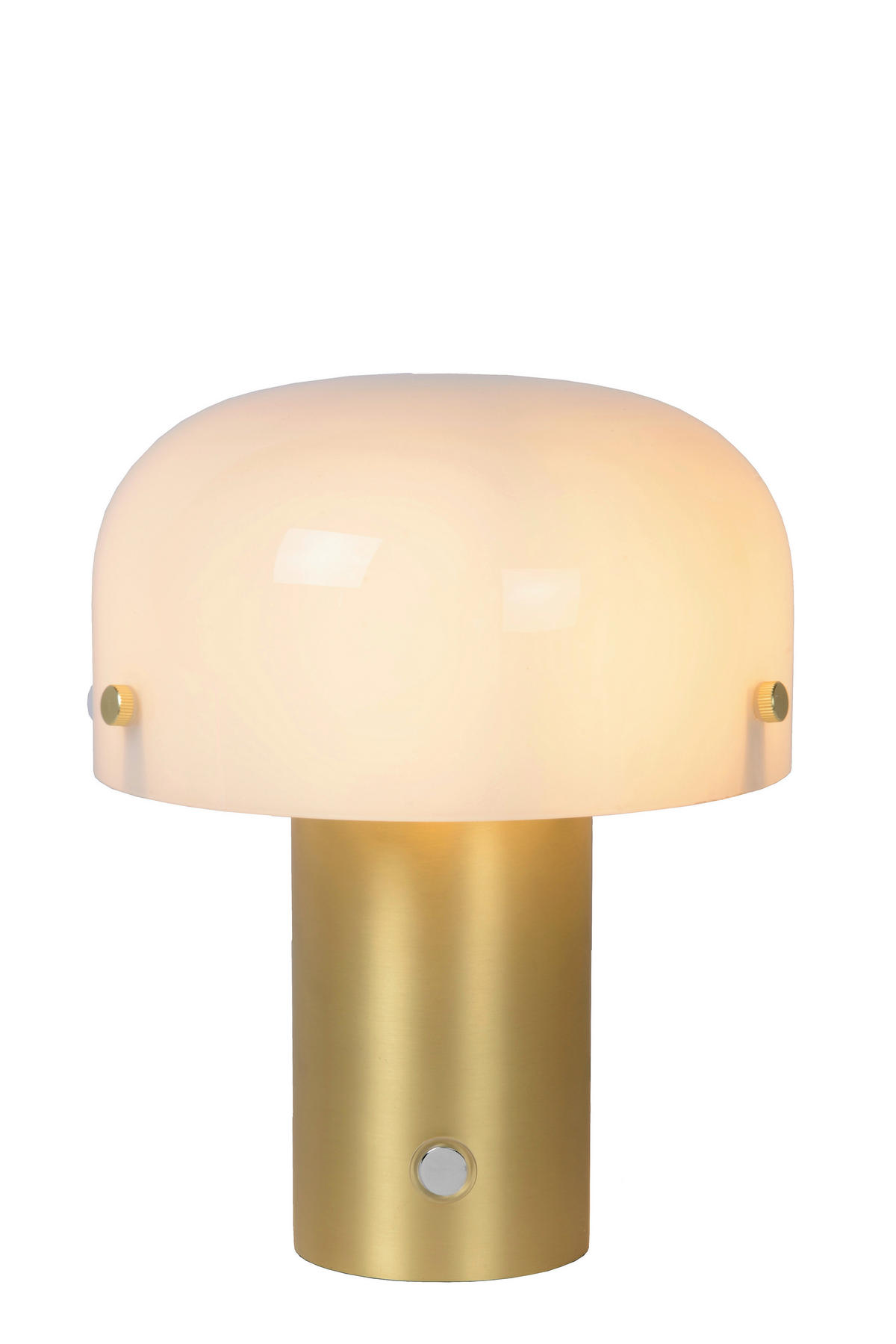 TISCHLEUCHTE - Messingfarben/Opal, Basics, Glas (17.5/17.5/21cm) - Lucide