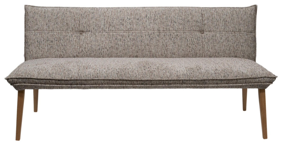 SITZBANK 159/86/65 cm Chenille Taupe, Eichefarben Eiche massiv Holz  - Taupe/Eichefarben, KONVENTIONELL, Holz/Textil (159/86/65cm) - Valdera