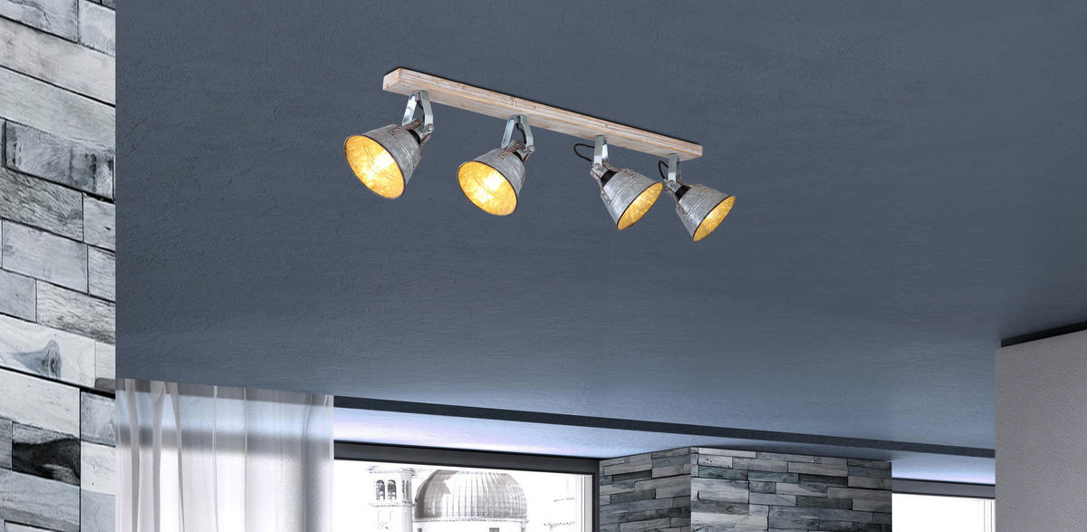 STRAHLER GÜNTHER 82/17,5/24 cm   - Zinkfarben/Weiß, LIFESTYLE, Holz/Metall (82/17,5/24cm) - Globo