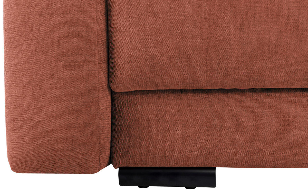 2-SITZER-SOFA in Chenille Rostfarben  - Rostfarben/Schwarz, Konventionell, Kunststoff/Textil (233/90/110cm) - MID.YOU