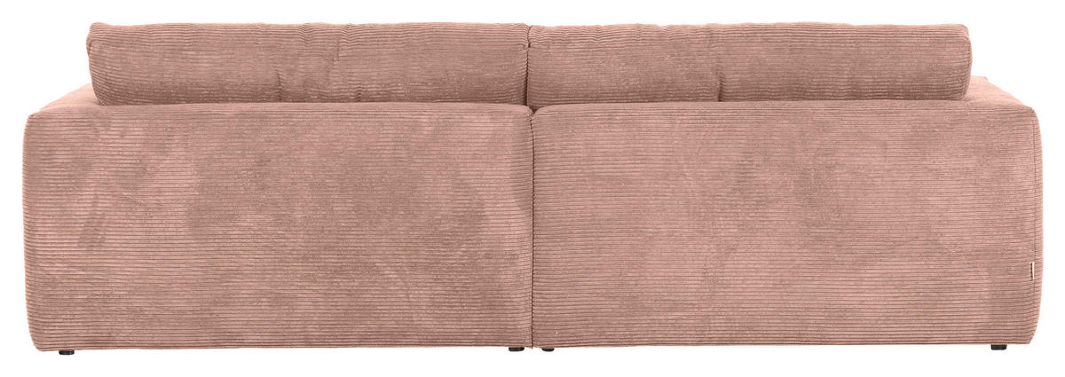 BIGSOFA in Cord Altrosa  - Schwarz/Altrosa, Konventionell, Kunststoff/Textil (260/66/115cm) - MID.YOU