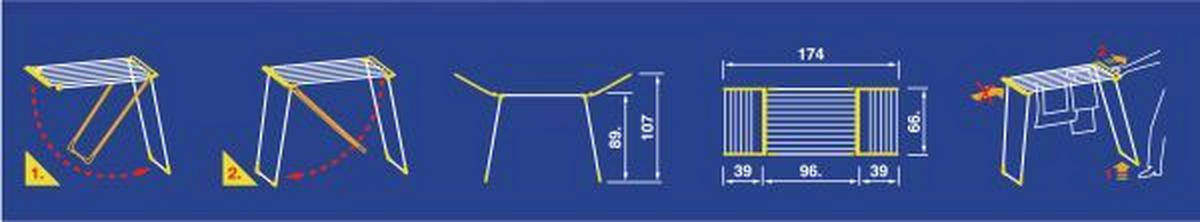 USCĂTOR DE RUFE VERTICAL - albastru/alb, Basics, plastic (87/157/66cm) - Leifheit