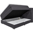 BOXSPRINGBETT 140/200 cm  in Dunkelgrau  - Dunkelgrau/Alufarben, KONVENTIONELL, Kunststoff/Textil (140/200cm) - Carryhome