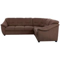 ECKSOFA in Flachgewebe Braun  264/215 cm  - Schwarz/Braun, KONVENTIONELL, Kunststoff/Textil (264/215cm) - Sit & More