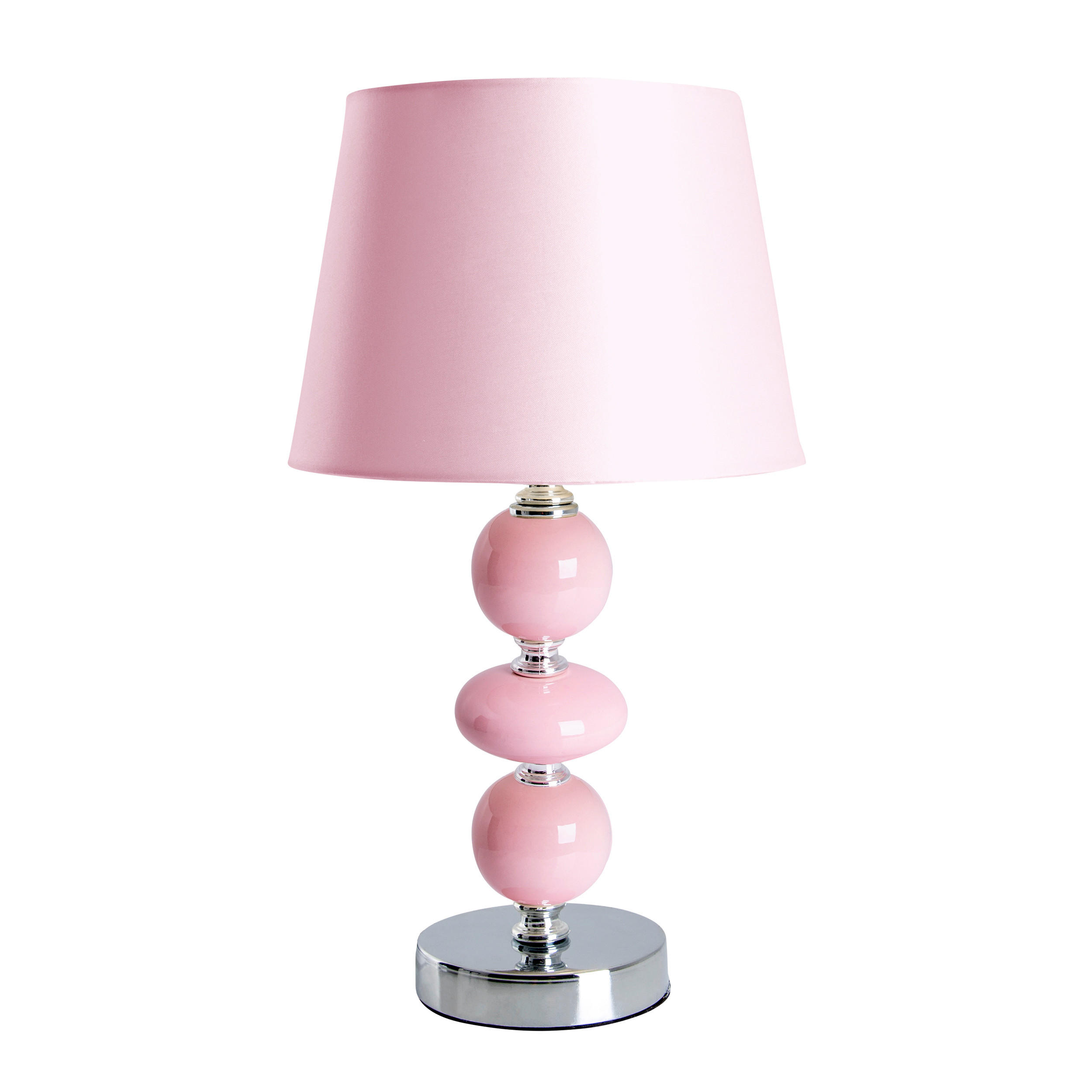 TISCHLEUCHTE ARAGA 20/36 cm   - Chromfarben/Rosa, Design, Keramik/Textil (20/36cm) - Näve