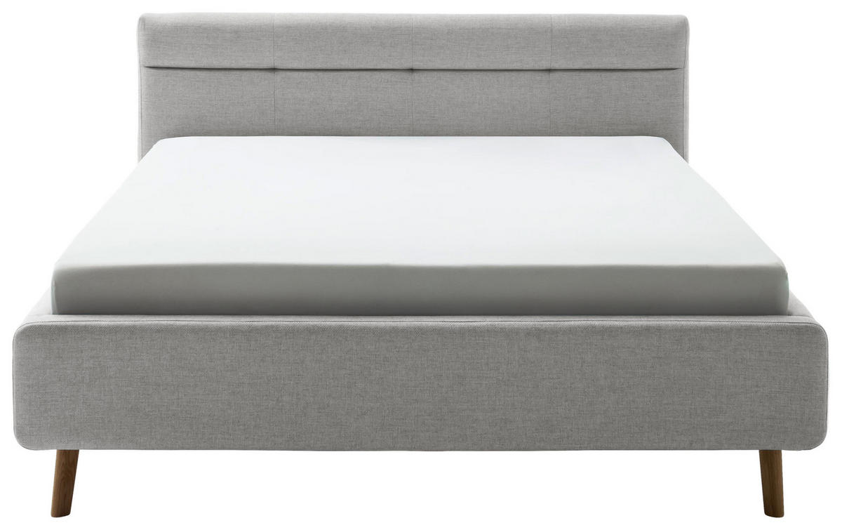POLSTERBETT 180/200 cm  in Grau  - Eichefarben/Birkefarben, Konventionell, Holz/Textil (180/200cm) - Boxxx