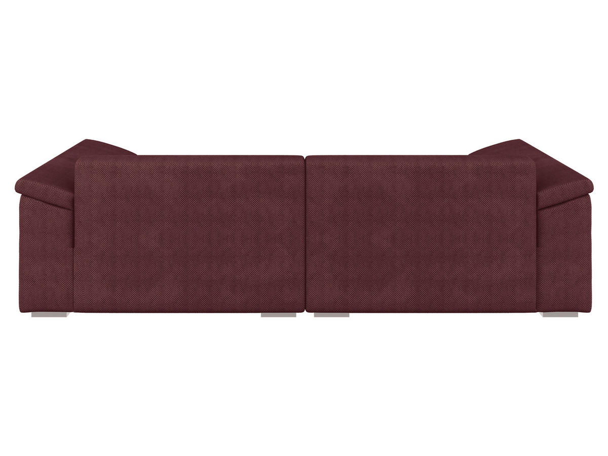 BIGSOFA TERMINI in Velours, Webstoff Bordeaux  - Bordeaux/Beige, Design, Holz/Textil (260/98/123cm) - MID.YOU