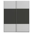 SCHWEBETÜRENSCHRANK 162/223/68 cm 2-türig Graphitfarben, Grau  - Alufarben/Graphitfarben, KONVENTIONELL, Holzwerkstoff/Metall (162/223/68cm) - Novel