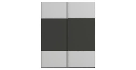 SCHWEBETÜRENSCHRANK 162/223/68 cm 2-türig Graphitfarben, Grau  - Alufarben/Graphitfarben, KONVENTIONELL, Holzwerkstoff/Metall (162/223/68cm) - Novel
