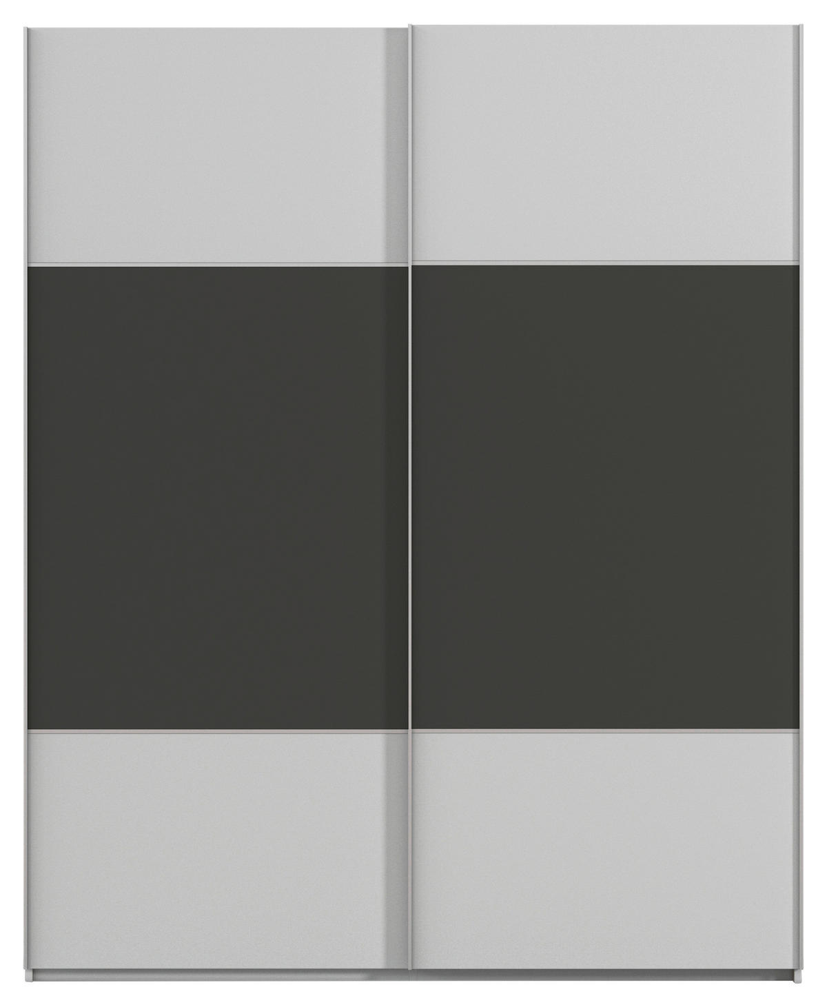SCHWEBETÜRENSCHRANK 162/223/68 cm 2-türig Grau, Graphitfarben  - Alufarben/Graphitfarben, KONVENTIONELL, Holzwerkstoff/Metall (162/223/68cm) - Novel