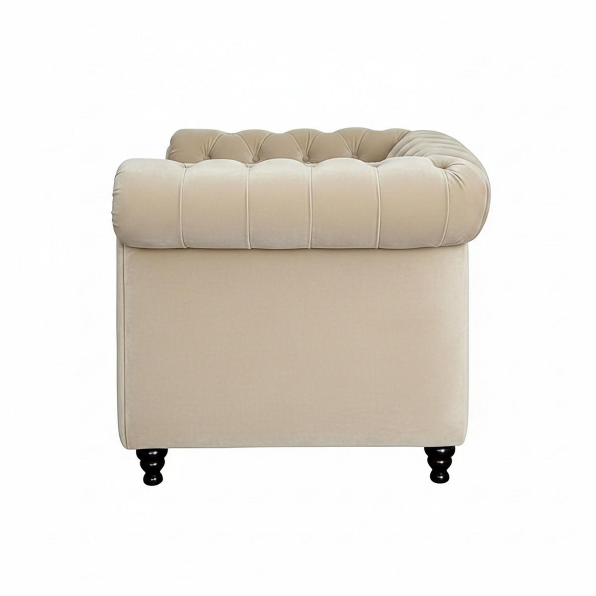 CHESTERFIELD-SESSEL - Beige/Schwarz, Basics, Holz/Textil (102/73/87cm) - Xora