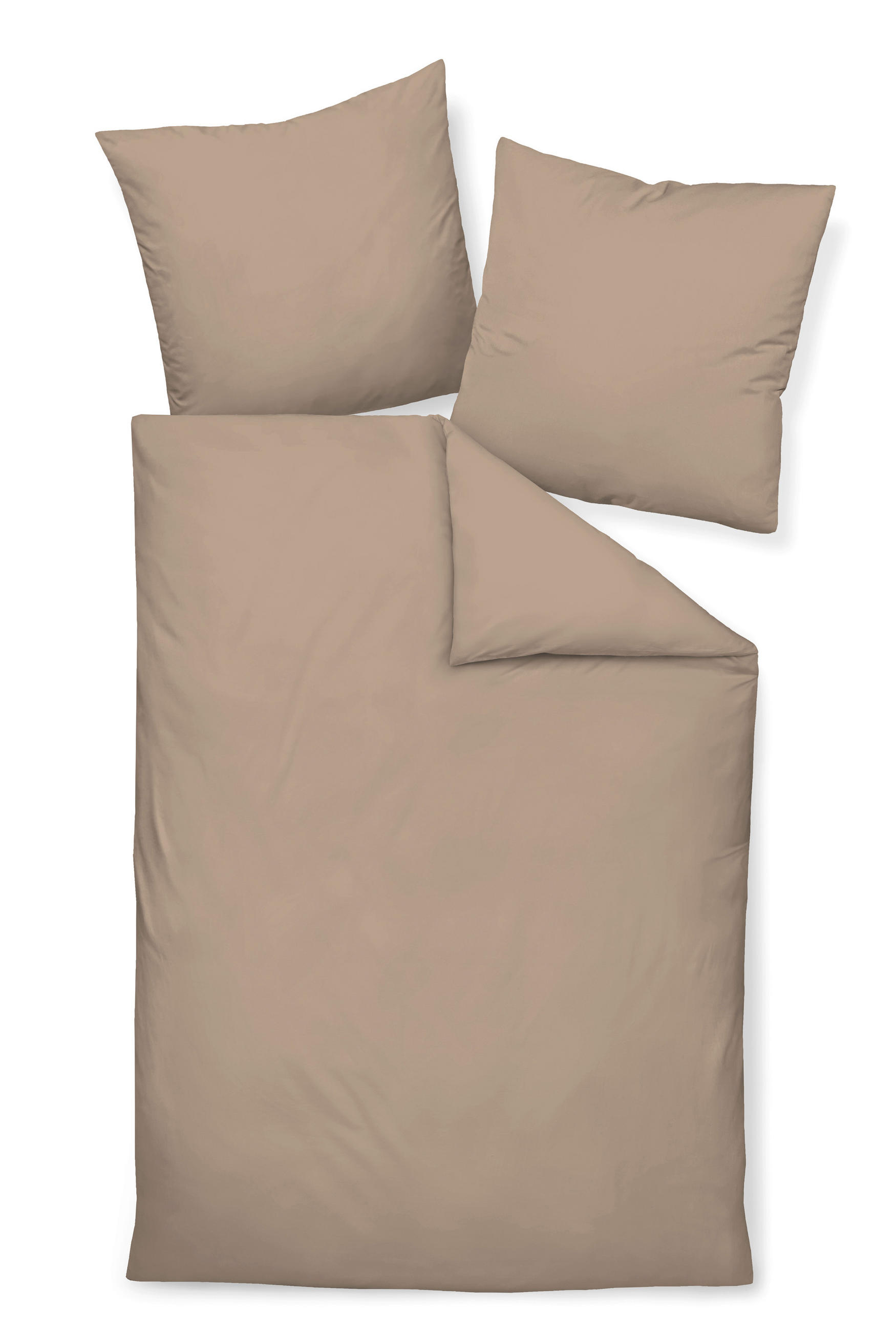 BETTWÄSCHE Giacomo Makosatin 135/200 cm  - Taupe, Basics, Textil (135/200cm) - Janine