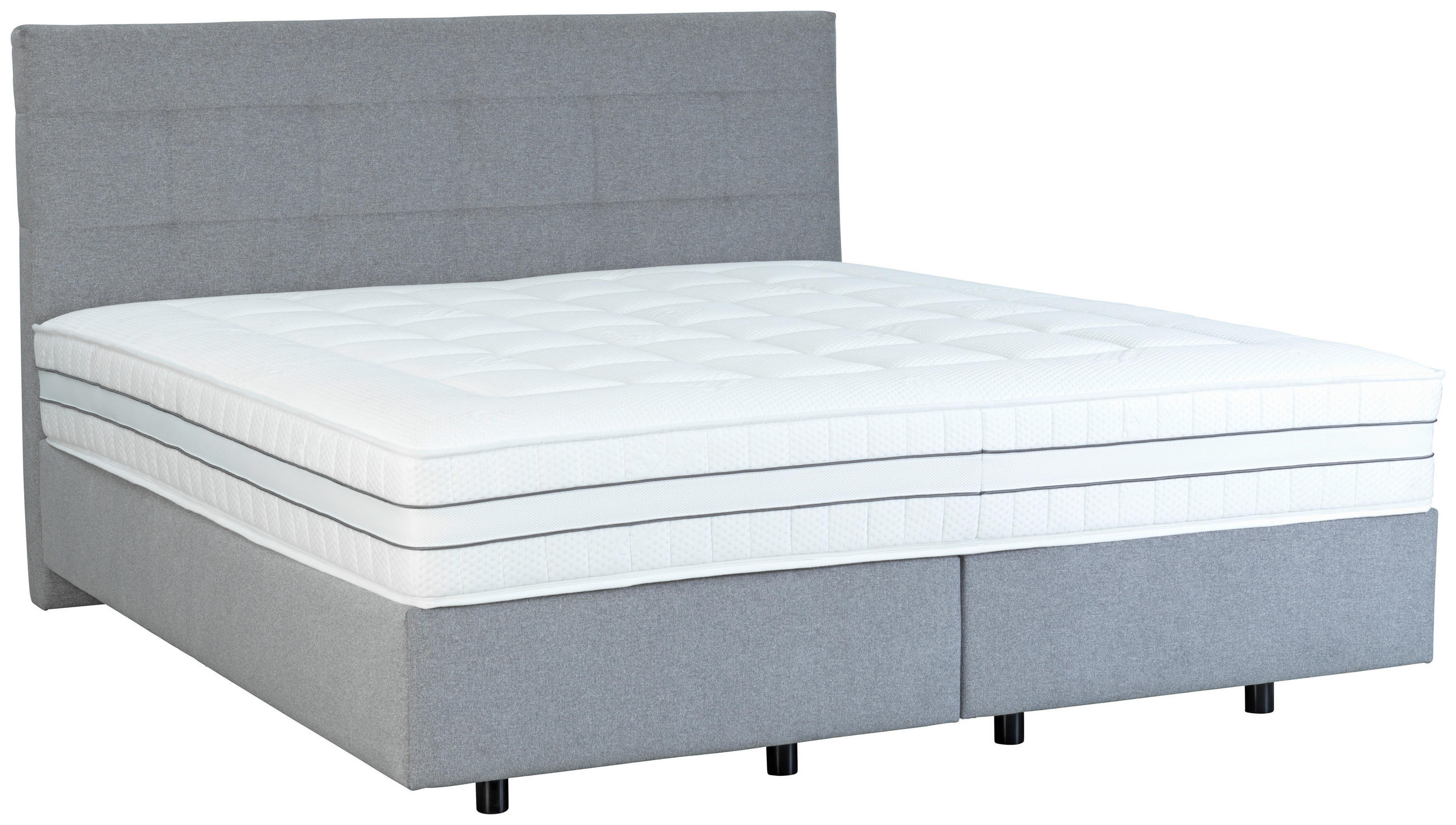 BOXSPRINGBETT 180/200 cm  in Grau  - Schwarz/Grau, Design, Holzwerkstoff/Kunststoff (180/200cm) - Esposa