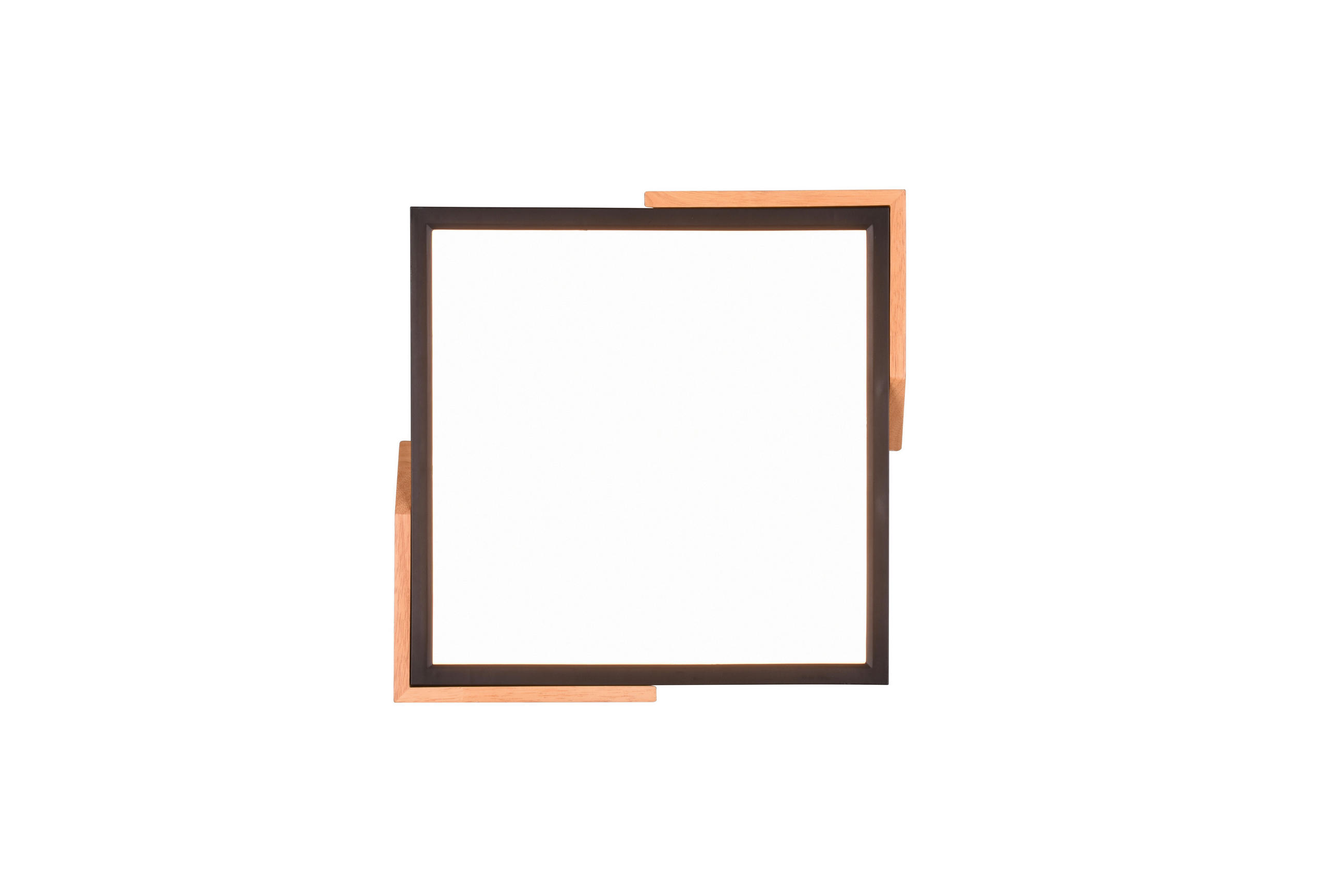LED-DECKENLEUCHTE    31,5/31,5/3,5 cm  - Schwarz, Natur, Holz/Kunststoff (31,5/31,5/3,5cm)