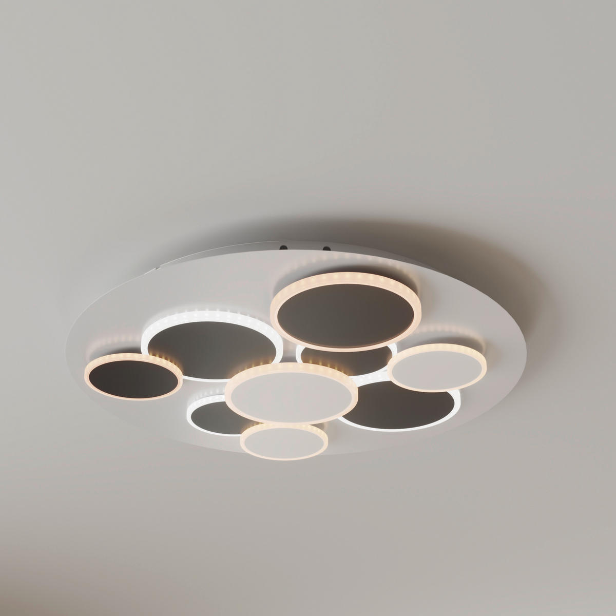 STROPNÍ LED SVÍTIDLO, 46,8/6 cm  - bílá/černá, Trend, kov/plast (46,8/6cm) - Novel