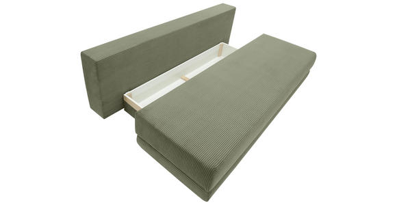 SCHLAFSOFA  mit Liegefunktion, Schlafen auf Sitzhöhe, Rücken echt Cord Salbeigrün  - Salbeigrün/Schwarz, KONVENTIONELL, Holz/Textil (196/96/103cm) - Carryhome