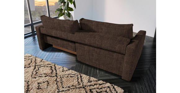 2,5-SITZER in Velours Braun - Schwarz/Braun, Design, Kunststoff/Textil (240/70/125cm) - Xora