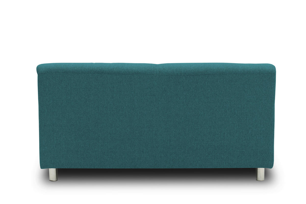 2-SITZER-SOFA Webstoff Petrol  - Chromfarben/Petrol, KONVENTIONELL, Textil/Metall (145/72/80cm) - MID.YOU