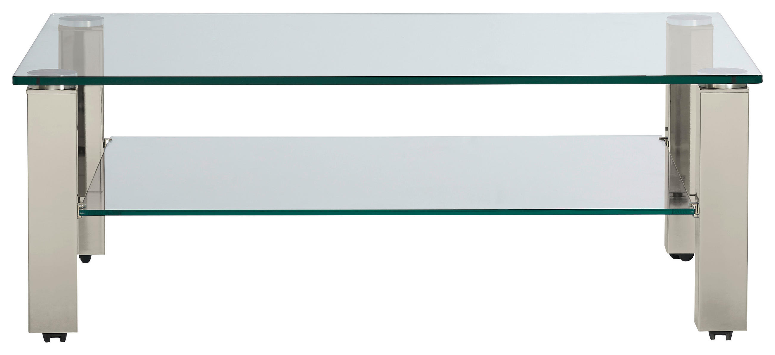 COUCHTISCH in Metall, Glas 110/70/42,5 cm  - Grau, Design, Glas/Kunststoff (110/70/42,5cm)