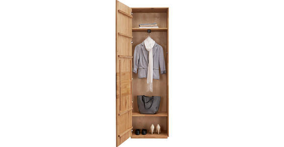 GARDEROBENSCHRANK 60/205/38 cm - Eichefarben/Anthrazit, Natur, Glas/Holz (60/205/38cm) - Valnatura