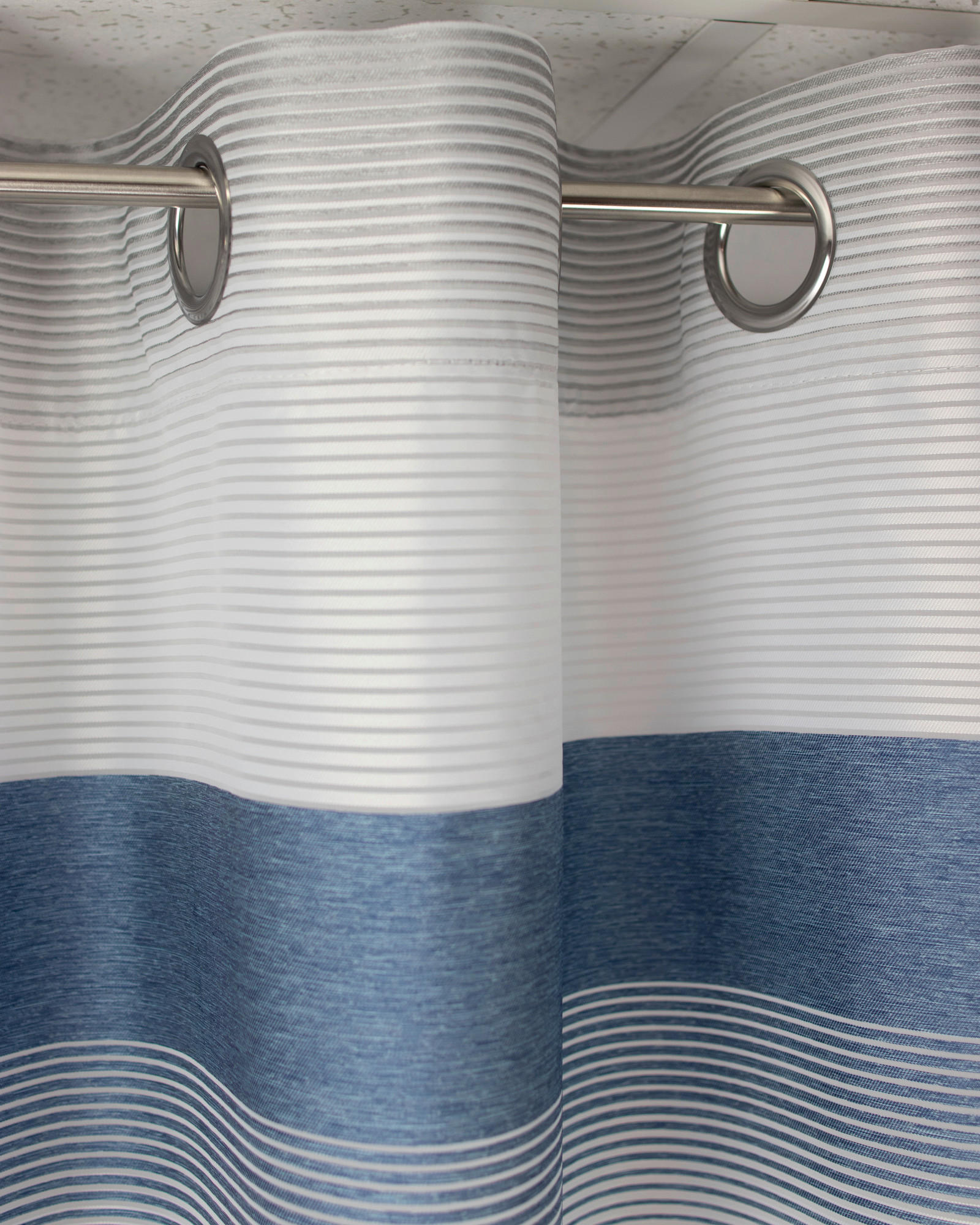 ÖSENSCHAL halbtransparent 140/245 cm   - Blau/Silberfarben, Basics, Textil (140/245cm)