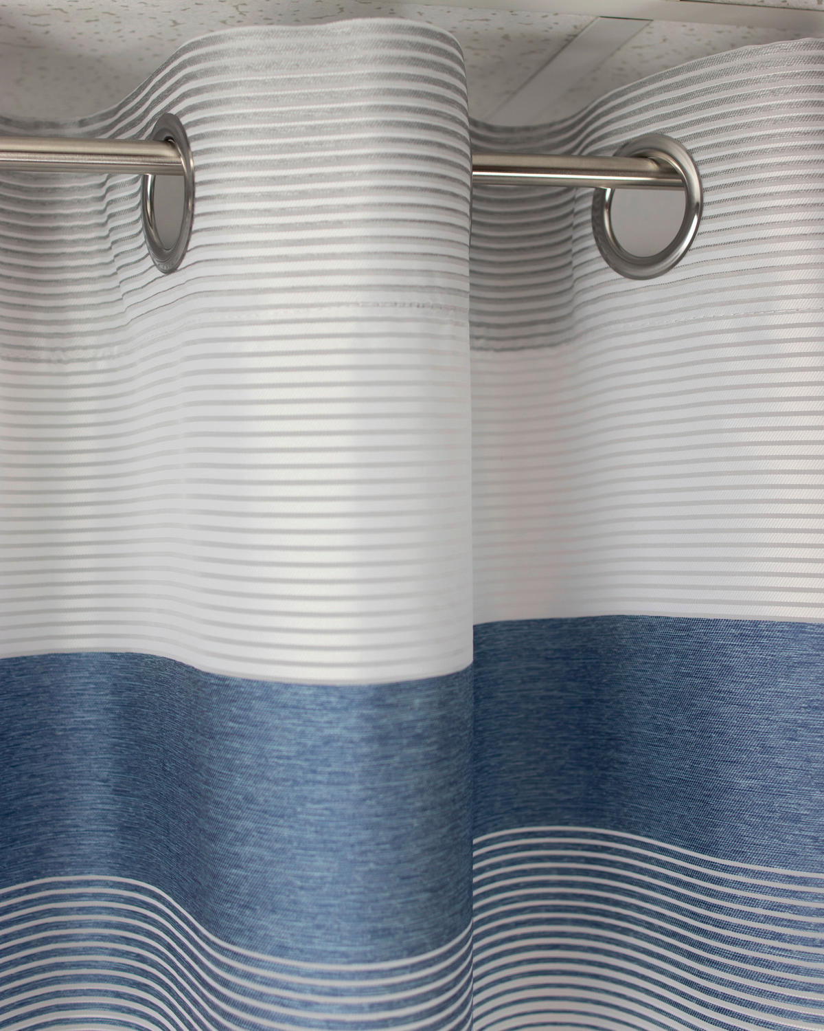 ÖSENSCHAL halbtransparent 140/245 cm   - Blau/Silberfarben, Basics, Textil (140/245cm)