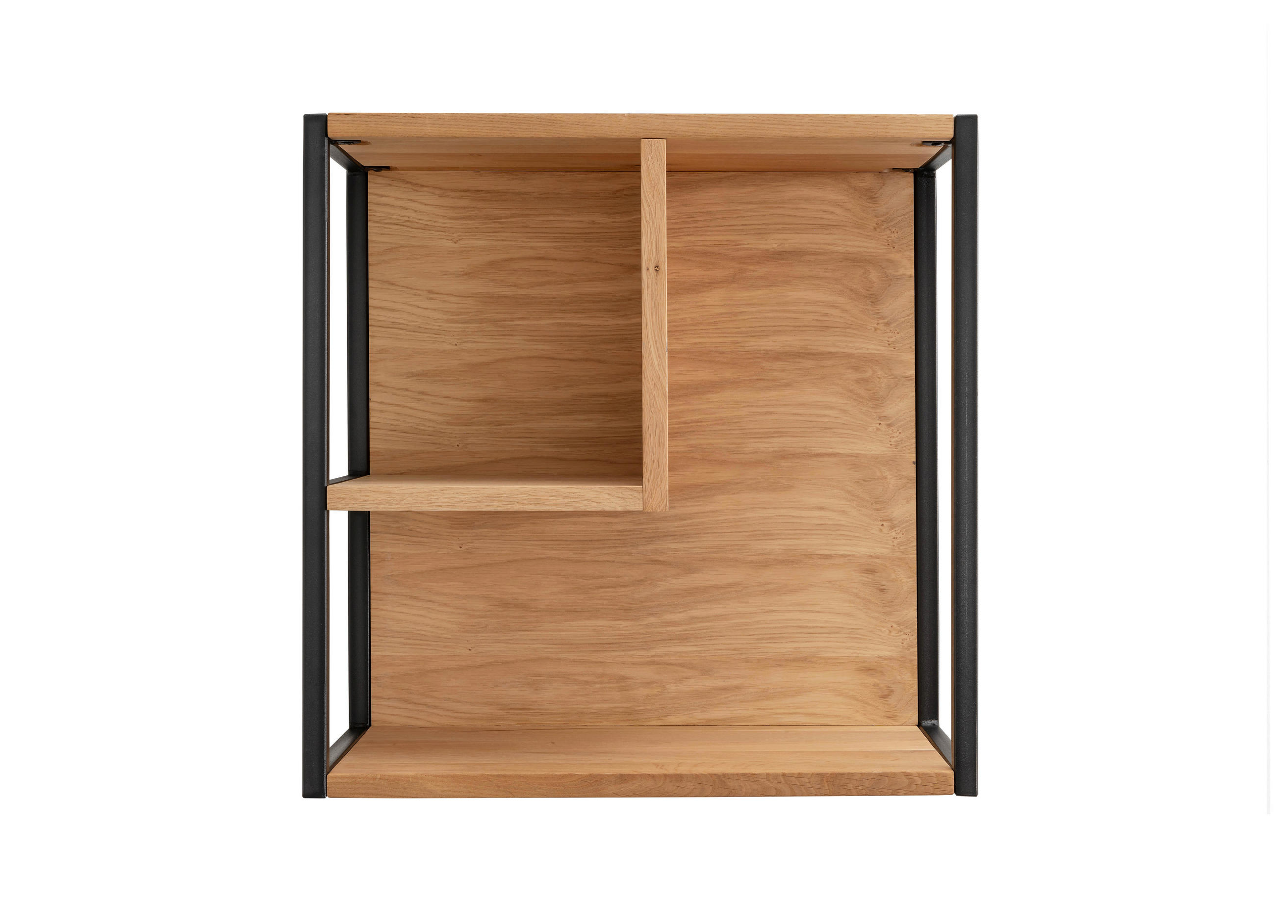 WANDREGAL  - Eichefarben/Schwarz, Design, Holz/Metall (54/55/29cm) - Linea Natura
