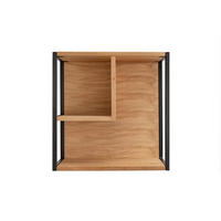 WANDREGAL  - Eichefarben/Schwarz, Design, Holz/Metall (54/55/29cm) - Linea Natura