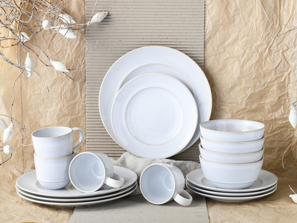 KOMPLETT SERVIS ANTIQUE OFFWHITE 16 delar  - vit, Basics, keramik - Creatable