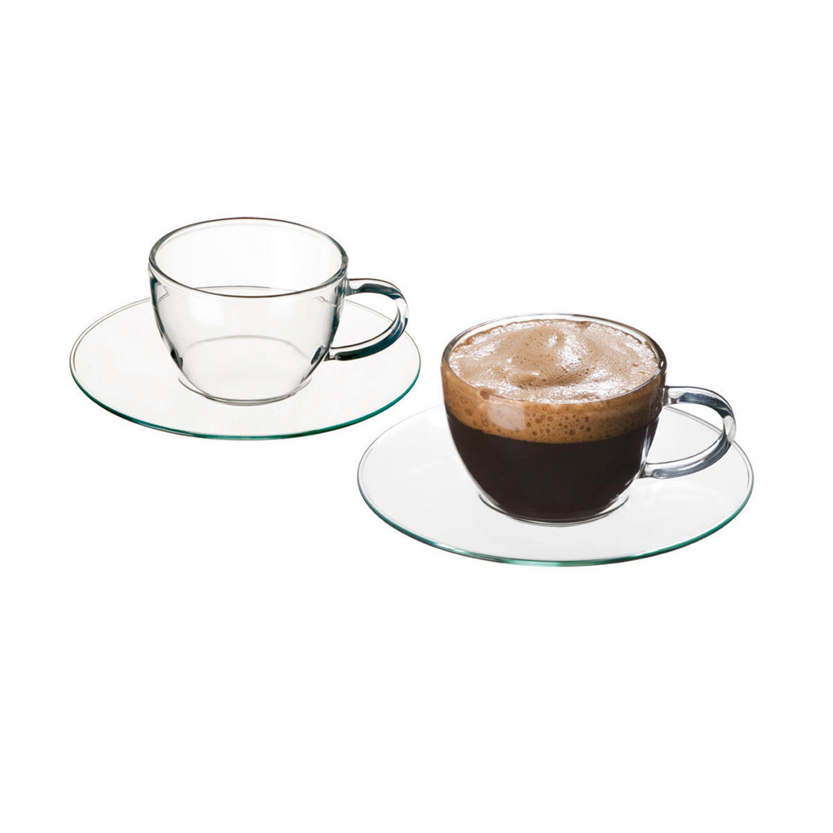 ESPRESSOTASSE MIT UNTERTASSE 100 ml  - Klar, Basics, Glas - Bohemia