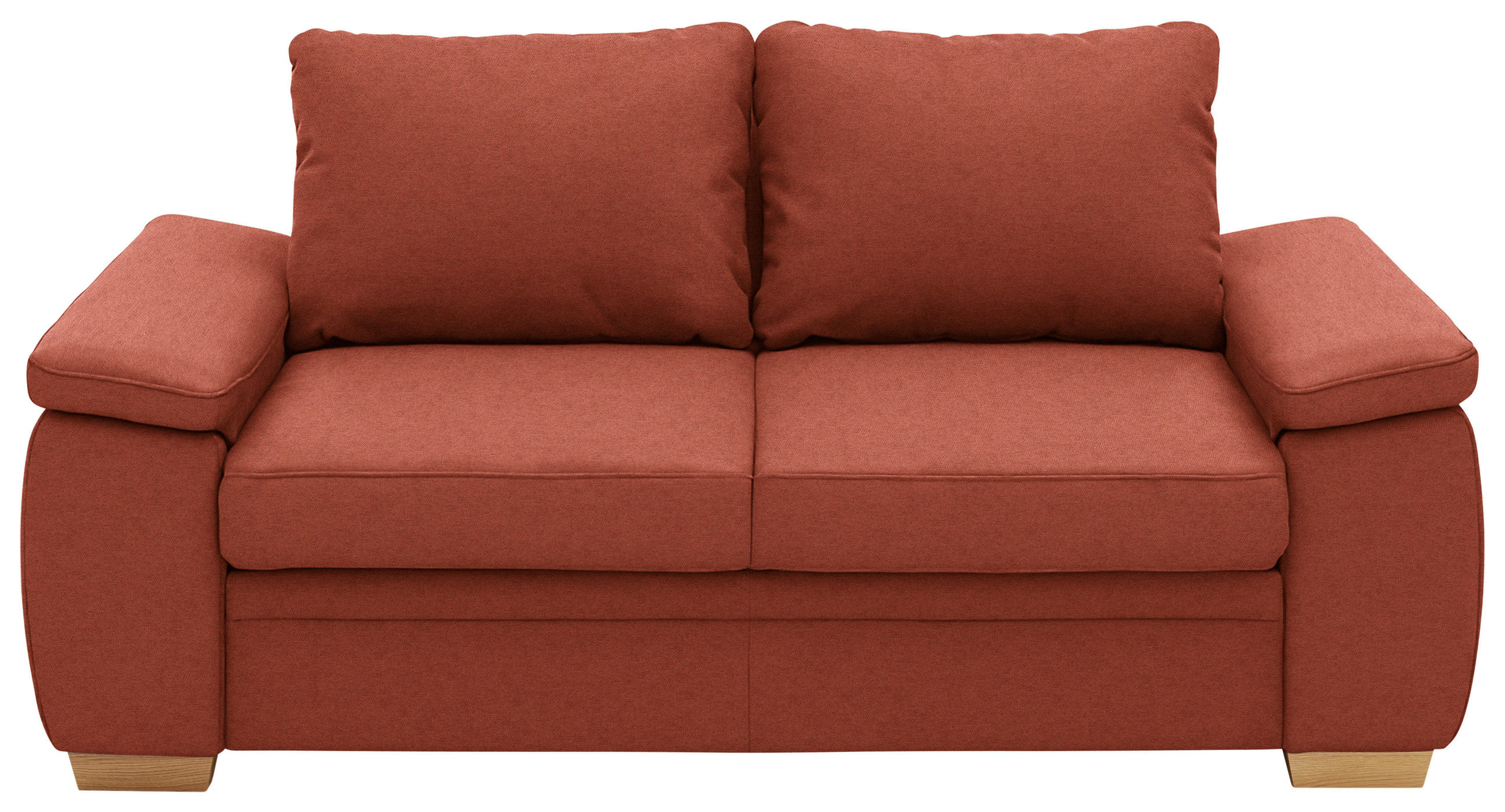 SCHLAFSOFA Chenille Rotorange  - Eiche Bianco/Rotorange, KONVENTIONELL, Holz/Textil (196/90/100cm) - Beldomo Style