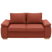 SCHLAFSOFA Chenille Rotorange  - Eiche Bianco/Rotorange, KONVENTIONELL, Holz/Textil (196/90/100cm) - Beldomo Style