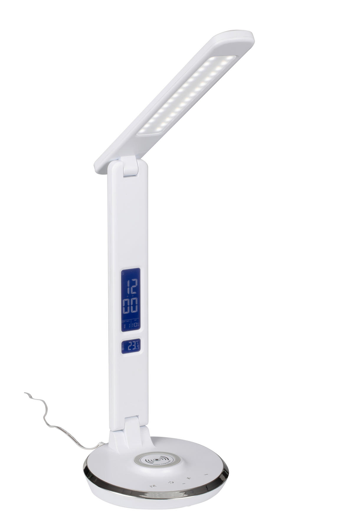 LAMPA NA PSACÍ STŮL, dotykový stmívač, 28/16/48,8 cm - bílá/černá, Konvenční, plast (28/16/48,8cm) - Novel
