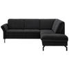 ECKSOFA in Flachgewebe Schwarz  - Schwarz, Konventionell, Textil/Metall (241/190cm) - Beldomo Comfort
