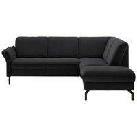 ECKSOFA in Flachgewebe Schwarz  - Schwarz, Konventionell, Textil/Metall (241/190cm) - Beldomo Comfort