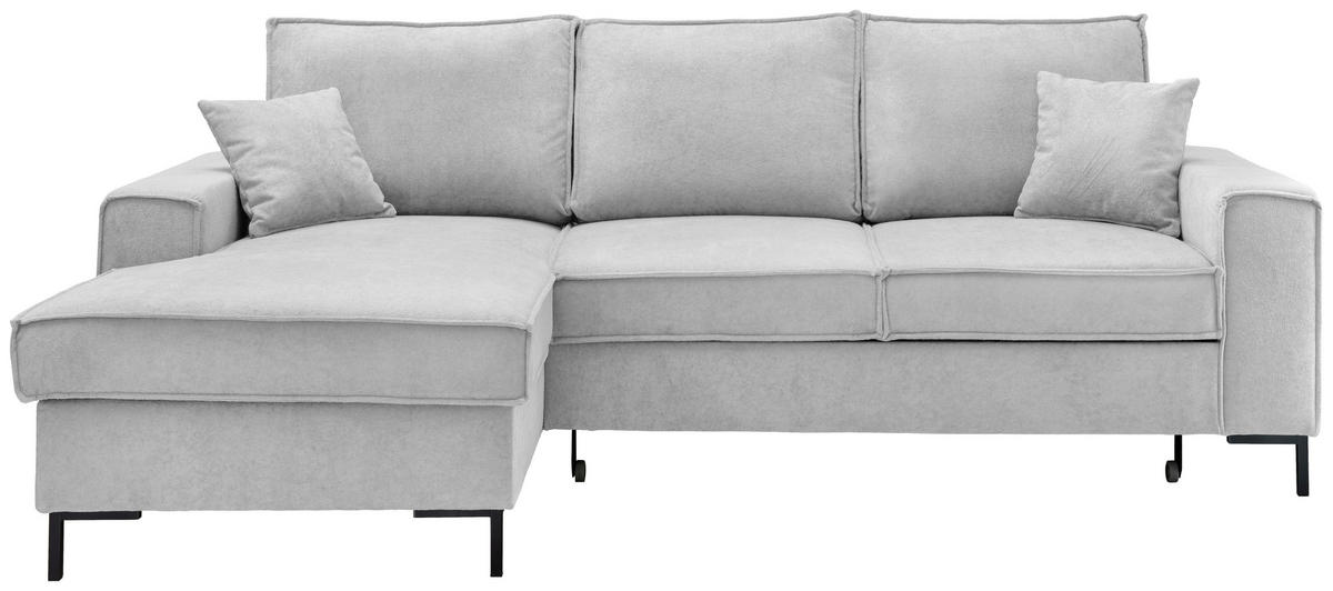 KUTNA GARNITURA tekstil  srebrne boje   - srebrne boje/crna, Moderno, tekstil/metal (150/240cm) - Livetastic