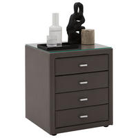 NACHTSCHRANK 50/56/45 cm  - Silberfarben/Schwarz, Trend, Glas/Textil (50/56/45cm) - Esposa