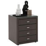 NACHTSCHRANK 50/56/45 cm  - Silberfarben/Schwarz, Trend, Glas/Textil (50/56/45cm) - Esposa