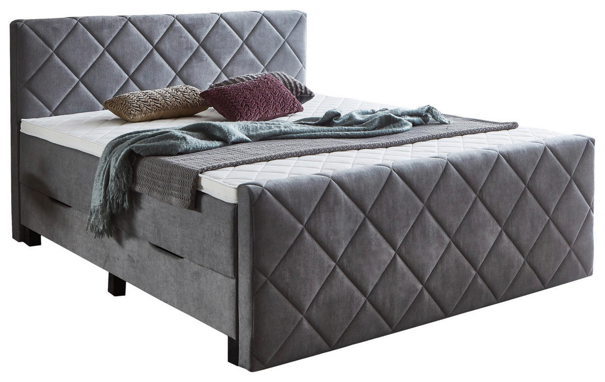 BOXSPRINGBETT 180/200 cm in Grau von CARRYHOME