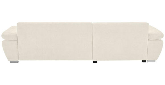ECKSOFA Creme Chenille Rückenkissen, Bettkasten, Schlaffunktion, Rücken echt, Armteilverstellung, Liegefläche im Originalstoff  - Silberfarben/Creme, KONVENTIONELL, Holz/Textil (187/293cm) - Carryhome