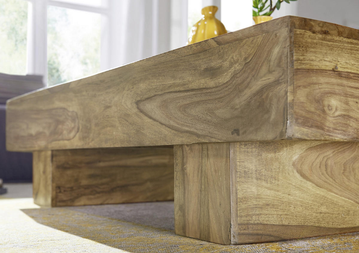 COUCHTISCH Akazie massiv 120/45/30 cm rechteckig Akaziefarben  - Akaziefarben, Design, Holz (120/45/30cm) - MID.YOU