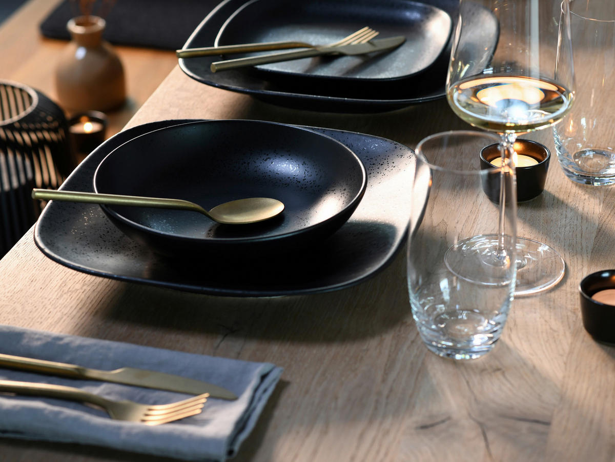 JÍDELNÍ SOUPRAVA, kamenina - černá, Basics, keramika - Creatable