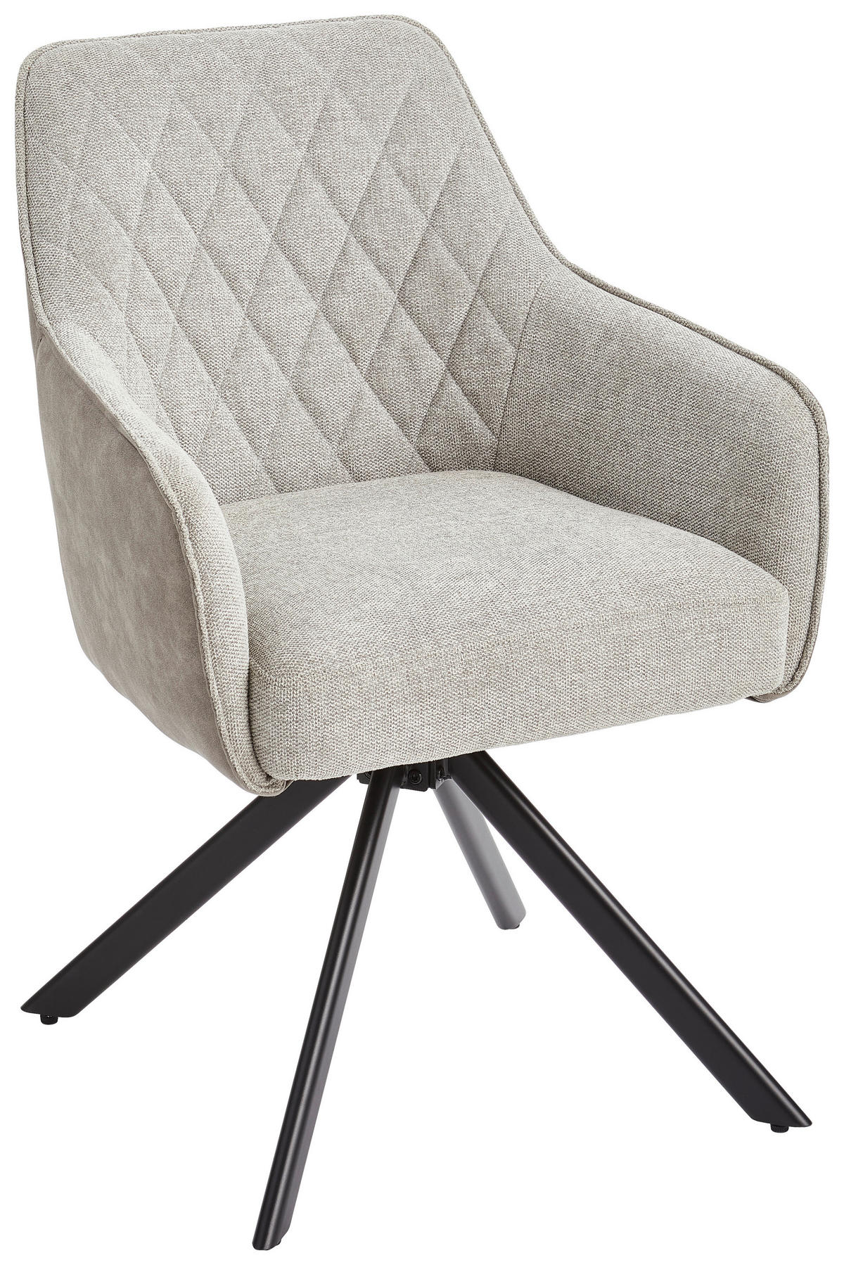 ARMLEHNSTUHL  in Eisen Webstoff, Leinenoptik  - Beige/Schwarz, MODERN, Holz/Textil (60/87/65cm) - Livetastic