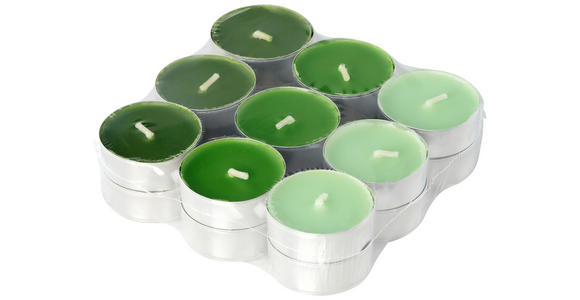 TEELICHTSET 18 Stück  - Salbeigrün/Hellgrün, Basics, Naturmaterialien/Paraffin (11,4/2,9cm) - Ambia Home
