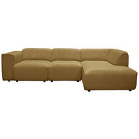 ECKSOFA ANTHONY Gelb Cord  - Gelb/Schwarz, Design, Kunststoff/Textil (275/163cm) - MID.YOU