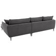 ECKSOFA  in Webstoff Taupe  304/196 cm  - Taupe/Schwarz, KONVENTIONELL, Textil/Metall (304/196cm) - Hom`in