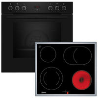 HERDSET EX4B0  - Edelstahlfarben/Schwarz, Basics, Glas/Metall (59,4/59,5/54,8cm) - Neff