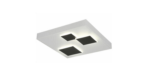 LED-DECKENLEUCHTE 51,5/51,5/10,5 cm - Schwarz/Weiß, Design, Kunststoff/Metall (51,5/51,5/10,5cm) - Ambiente